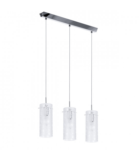 Modern hanging lamp Naolin Chrome, white 3 bulbs