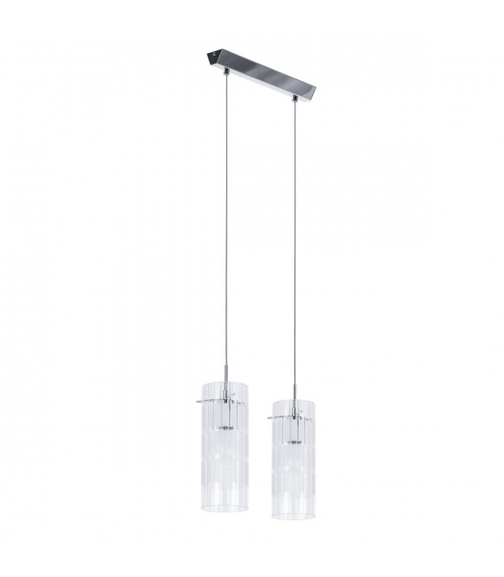 Suspension moderne Max Chrome 2 ampoules