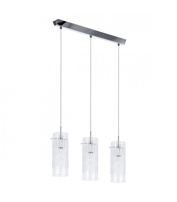 Modern suspension Max Chrome in glass and metal