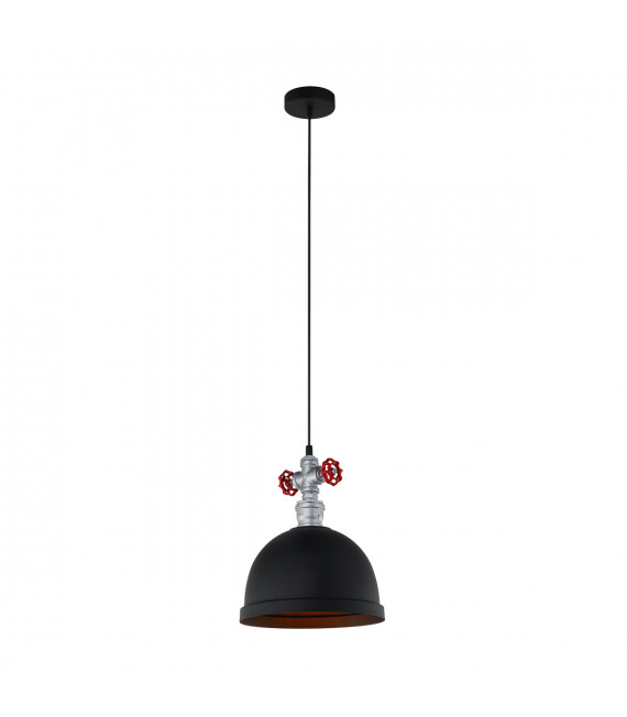 Lampada a sospensione industriale e retrò Mokka Argento nero