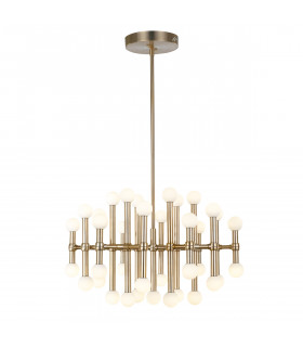Modern suspension Giovanna Bronze, glass lampshade