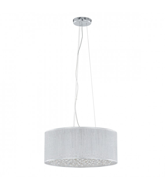 Quartz II crystal pendant lamp Chrome and metal