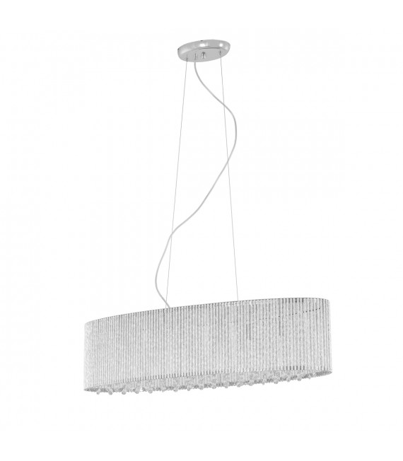 Lámpara colgante de cristal Anabella plata