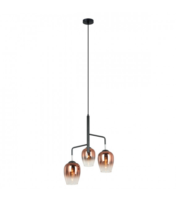 Suspension moderne Lesla Chrome, noir
