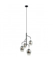Suspension moderne Lesla Chrome, noir en verre
