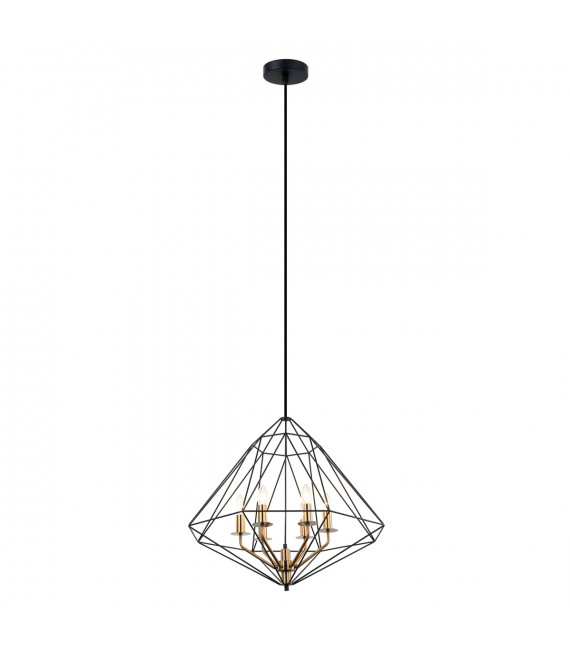 Lampada a sospensione industriale e retrò Maresmo Nera, oro