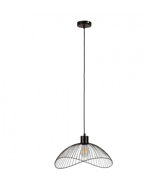 Suspension moderne Nunez Noir mat, abat jour noir