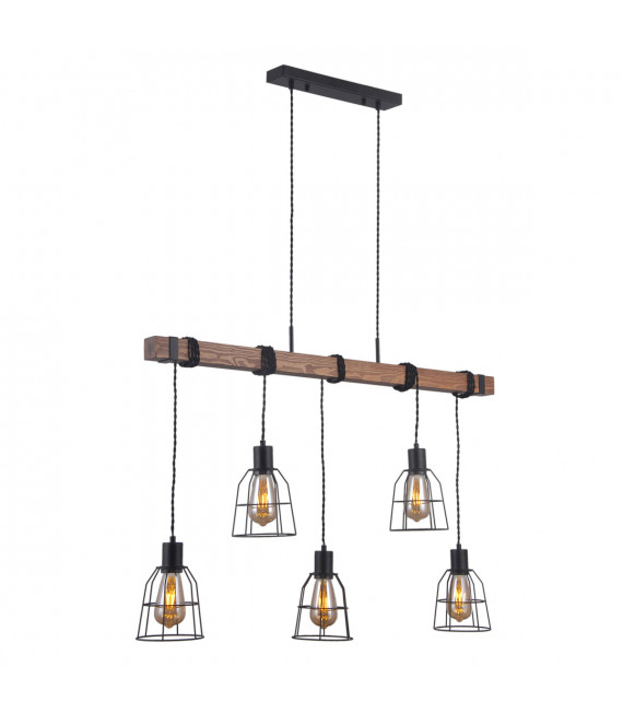 Industrie- und Retro-Pendelleuchte Reda Matte Black