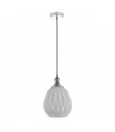 Suspension moderne Rodez Nickel satiné et transparent