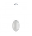 Suspension moderne Parlo Chrome et transparent