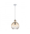 Suspension moderne Biron Chrome hauteur 37,3 Cm