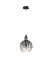 Suspension moderne Biron Noir mat et gris fumé