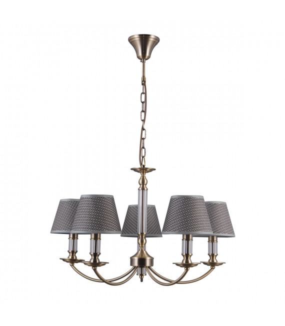 Classic suspension Zanobi Antique bronze, gray lampshade
