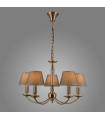 Suspension classique Zanobi Bronze antique, abat jour gris