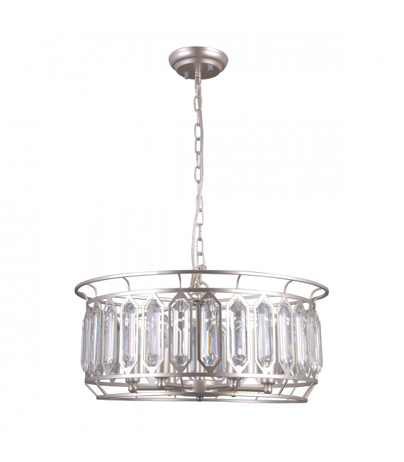 Lampada a sospensione in cristallo Priscilla Champagne argento