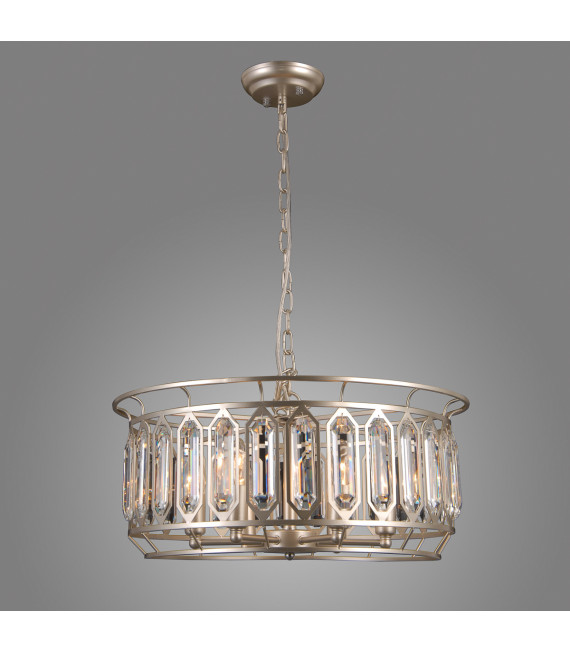 Kristall Pendelleuchte Priscilla Champagner Silber