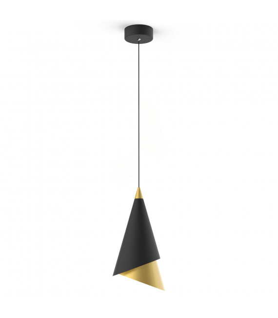 Lámpara colgante moderna Raalto Negro, dorado