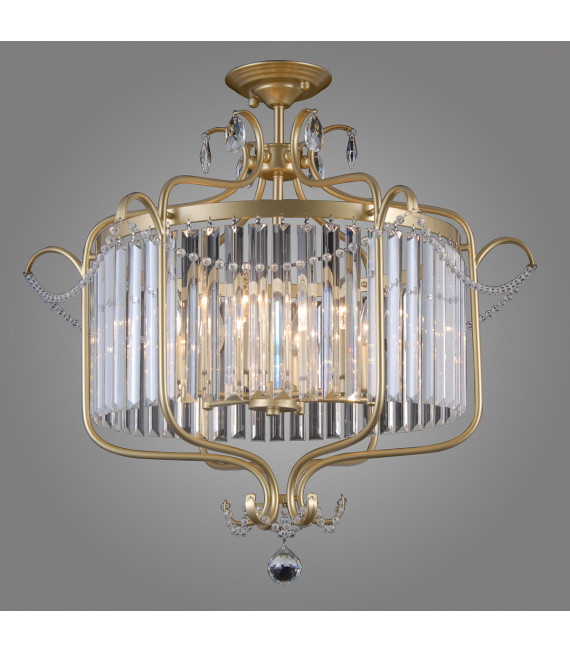 Crystal suspension Rinaldo Champagne beige and gold
