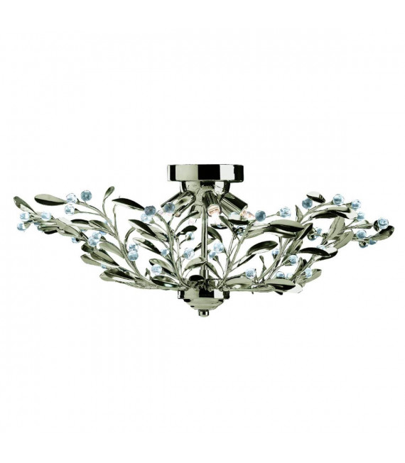 Lampada da soffitto Lima, ottone antico e vetro