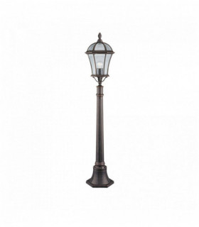 Pole fuera capri 1 ampolla altura 95cm transparente rústico de cristal marrón