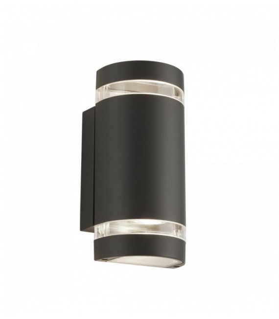 aplica curvado bombillas exteriores 2 difusor transparente gris