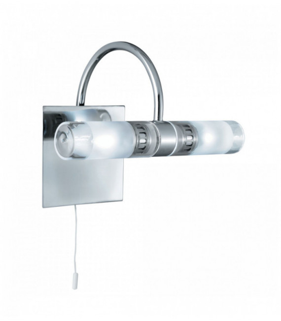 Applique salle de bain lima ip44 g9 led 2 ampoules verre transparent / dépoli chrome