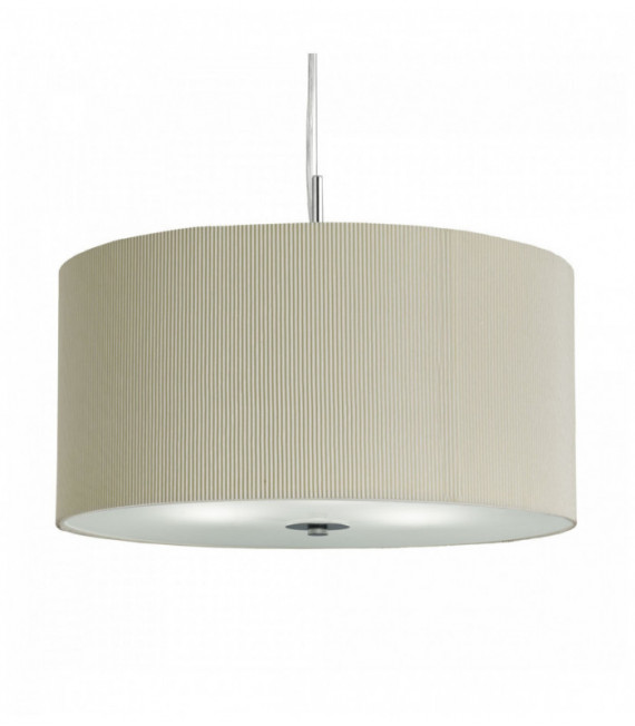 Sospensione pieghettato paralume diffusore con 3 lampadine crema ghiacciato 60cm dia