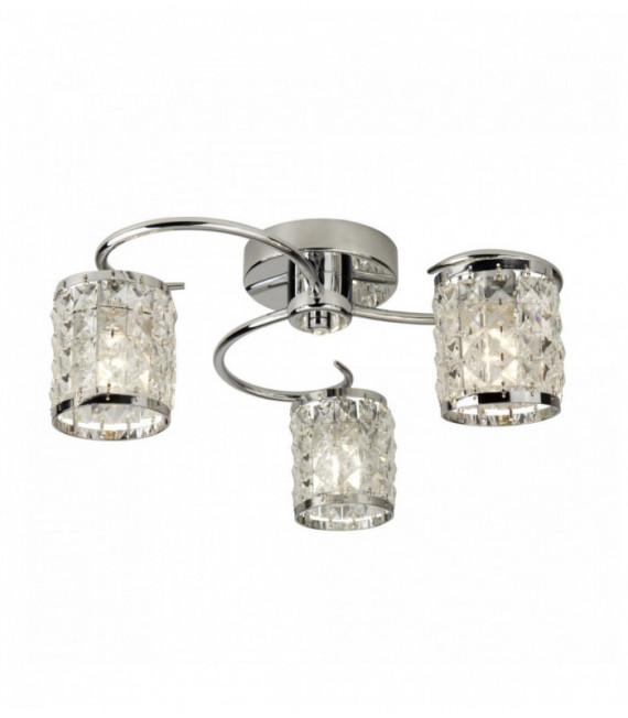 Reali soffitto 3 lampadine cromo con vetro cristallo