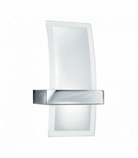 de luz LED de cristal curvado transparente / cromo esmerilado