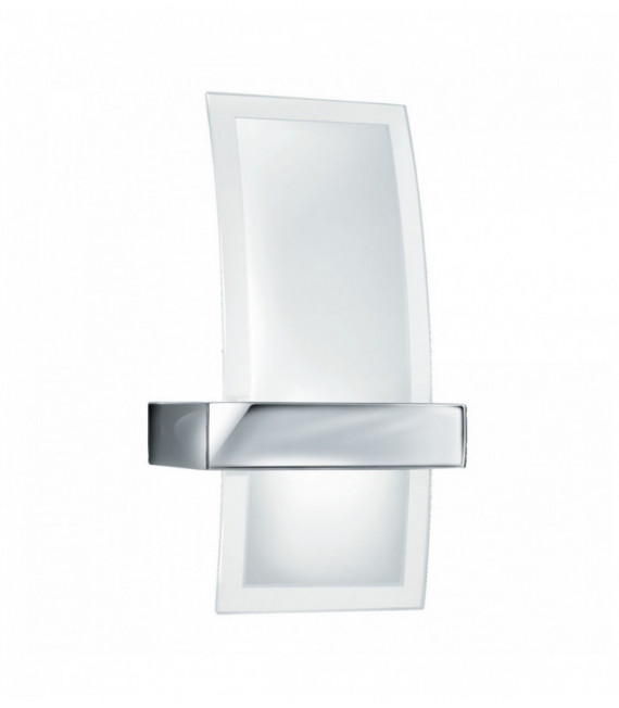 de luz LED de cristal curvado transparente / cromo esmerilado