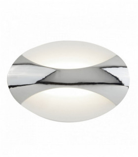 parete LED luce ovale cromo / sabbia bianca