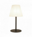 Lampe de table d'extérieur led abat-jour conique pc gris foncé blanc