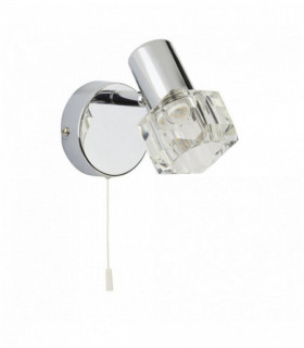 Spot LED Triton 1 ampolla con vidrio transparente sustrato cromo