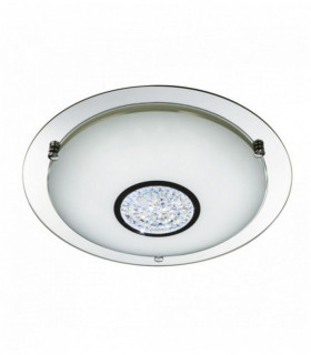 Bathroom ceiling light ip44 led 42cm chrome mirror halo