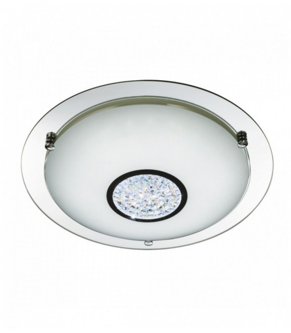 Bathroom ceiling light ip44 led 42cm chrome mirror halo