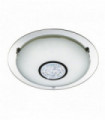 Plafonnier salle de bain ip44 led 42cm chrome miroir halo