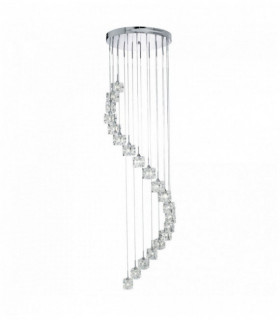 Suspension Eiswürfel führte - 20ampoules transparentes Glas Chrom