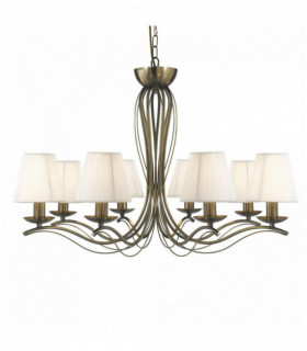 Andretti soffitto - paralume 8 in ottone anticato lampadine crema