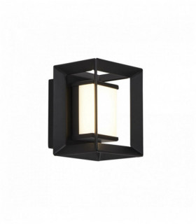 Chaplin rectangular led wall light, matt black - 100mm