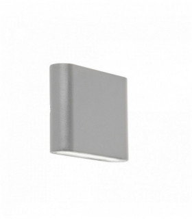 luz exterior LED arriba / abajo - gris - Difusor transparente
