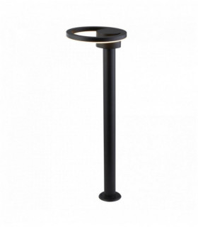 altezza 73 centimetri palo esterno LED con la testa rotonda - nero con diffusore satinato