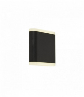 Riparo della parete di LED esterna up / down - nero opaco con diffusore satinato
