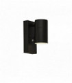 1-light outdoor wall light with dusk-to-dawn sensor, black