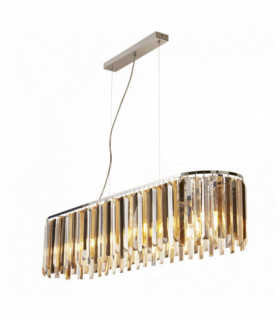 Suspension clarissa 8 Glühbirnen chrom transparent / amber / geräucherte