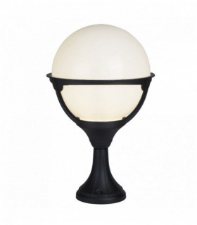 Linterna de jardín farola orbe negro 1 / sombra redonda opal