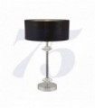 New Orleans 1-light chrome table lamp with black shade / silver interior
