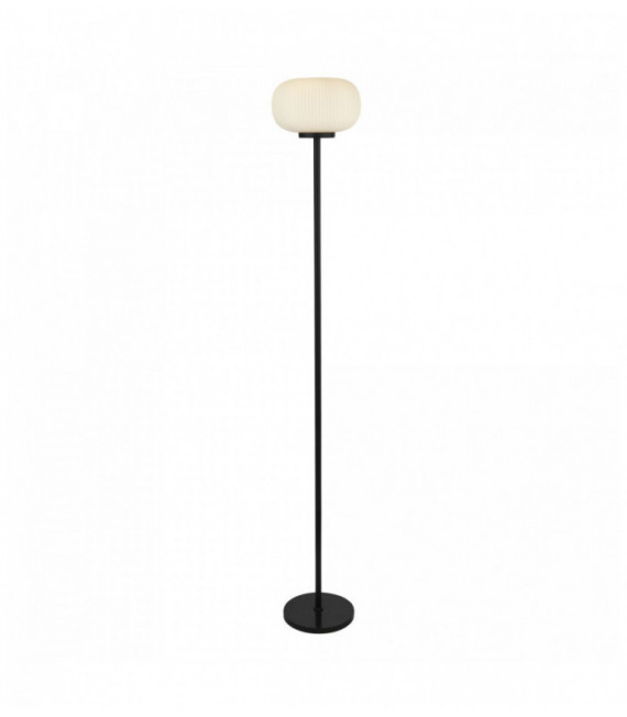 Lumina 1-light floor lamp with frosted ribbed glass