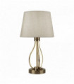 Lampe de table led vegas laiton antique avec abat-jour en toile de jute crème