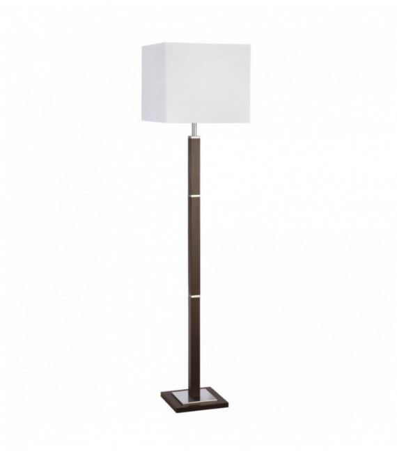 Lampadaire waverley 1 ampoule bois brun / inox rectangulaire