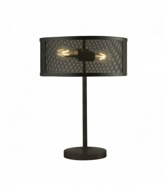 Lampe de table résille 2 ampoules noir mat